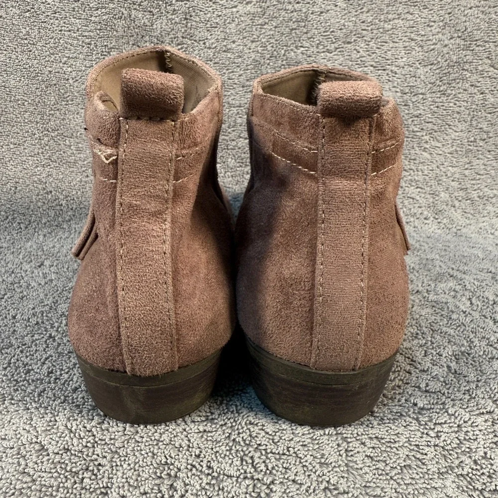 Arizona Garrity Ankle Boots‎ Womens Sz 8.5 Brown Suede Block Heels Comfront